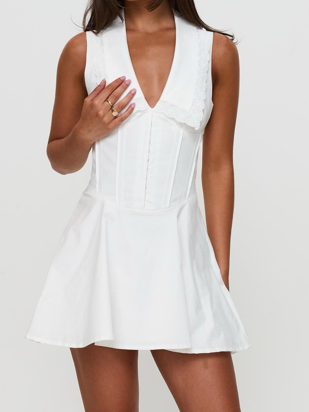 Princess Polly Haworth Mini Dress White Sz 0